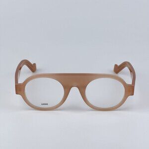 Loewe Women BRAND NEW Eyeglasses Shiny Light Pink Demo Round LW50009I 072
